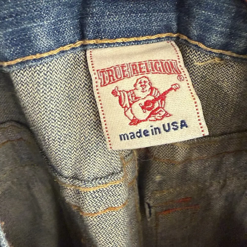 True Religion Joey Distressed Patchwork Flare Jeans Mens 33x33 Vintage Y2K